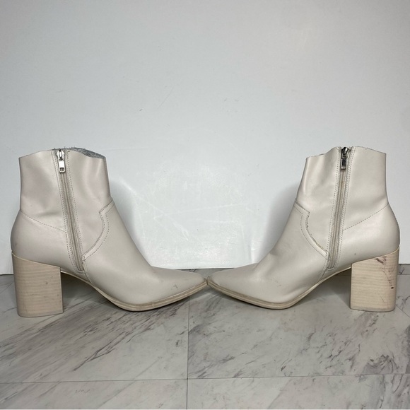 Steve Madden Cate White Leather Heeled Bootie 11M - Picture 5 of 14